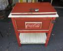 We built this Coca Cola cooler to last and to our customer's specifications. It is very striking in red and white with a distressed look.